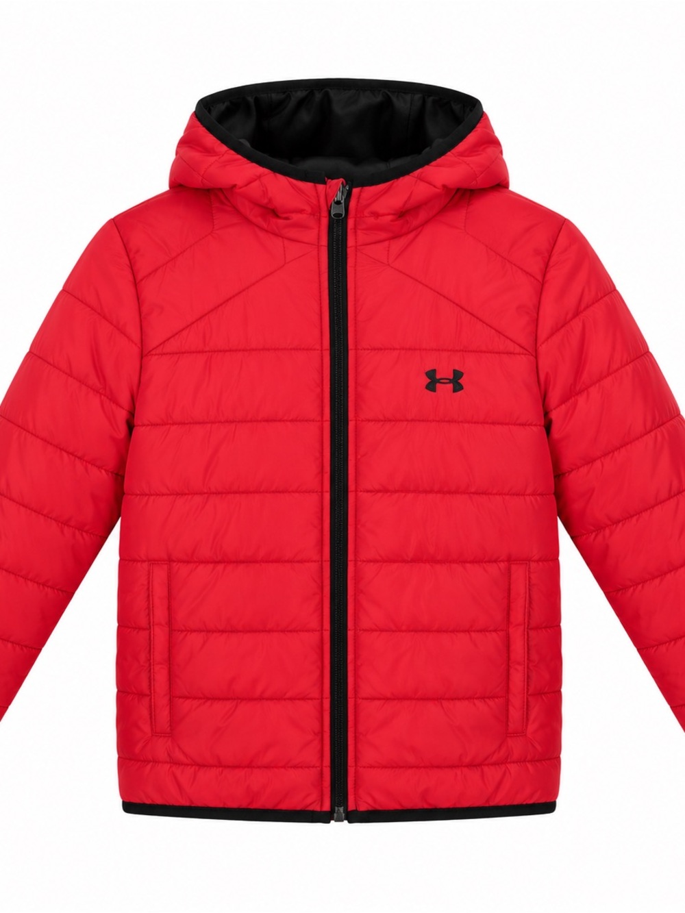 Under Armour Kids Puffer Jacket 4T Red With Hood Nylon Polyester Winter Coat